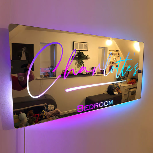 Personalized Custom Name Mirror Led Wall Plate