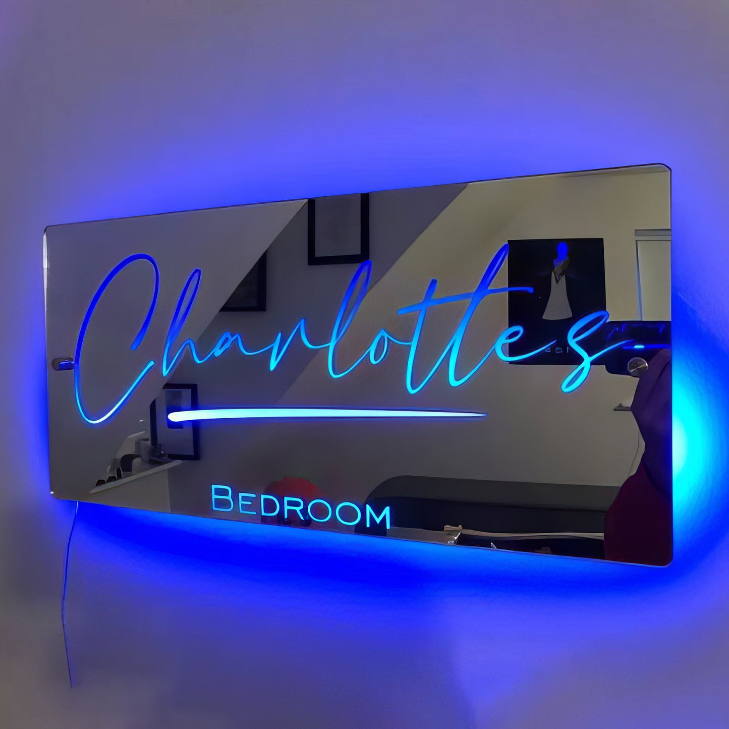 Personalized Custom Name Mirror Led Wall Plate